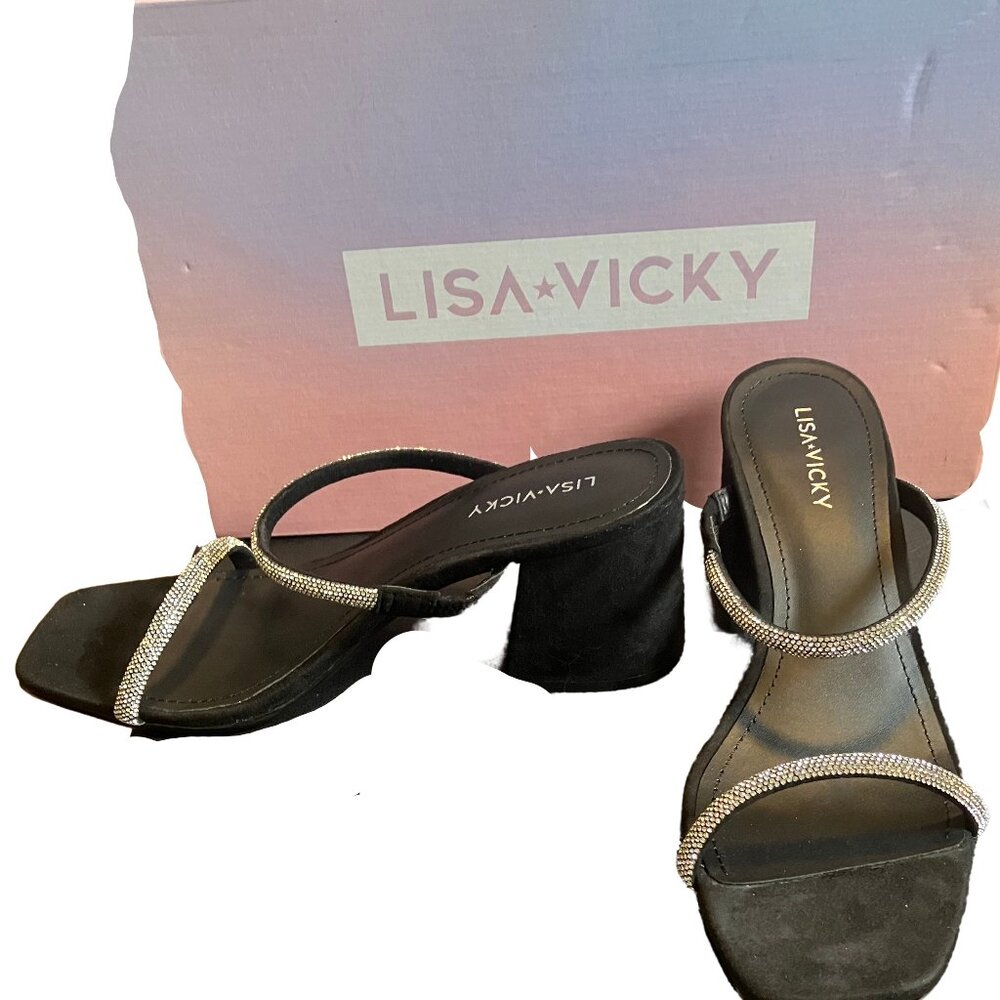 NIB Lisa Vicky Sparkly Strappy Sandals Size: 7.5